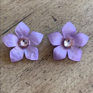 Purple Flower Earrings